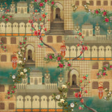 Ochre Tiger Mural Wildlife wallpaper for living room & bedroom interiors | MWA-LWZ-167