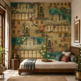 Ochre Tiger Mural Wildlife wallpaper design view 2 | MWA-LWZ-167