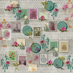 Cool Vintage Philately Cultural Heritage wallpaper for hotel lobby & lounge interiors | MWA-LWZ-166
