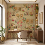 Warm Vintage Philately Cultural Heritage wallpaper design view 2 | MWA-LWZ-165