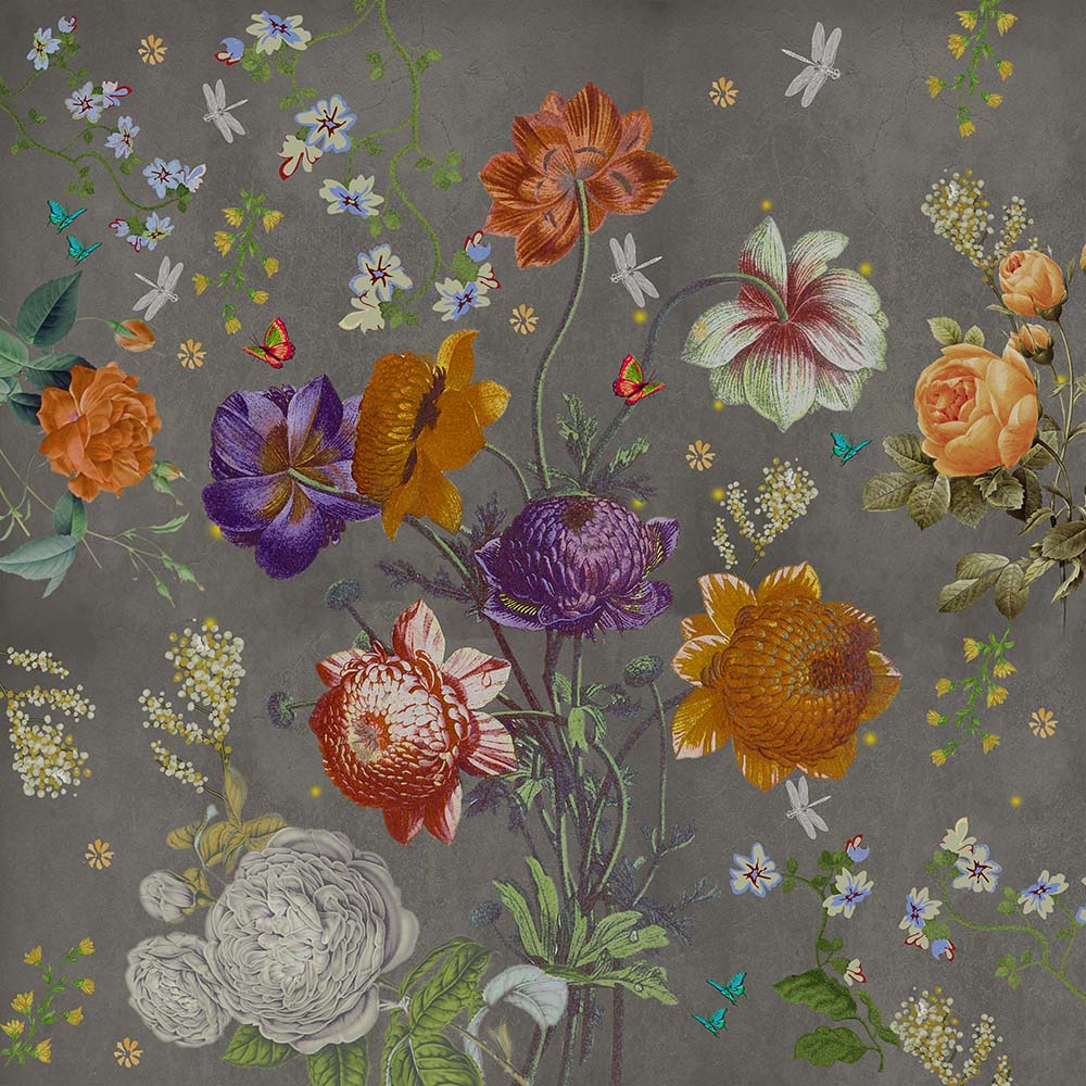 Midnight Botanical Botanical wallpaper for living room & dining room interiors | MWA-LWZ-164