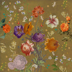 Golden Botanical Botanical wallpaper for living room & bedroom interiors | MWA-LWZ-163
