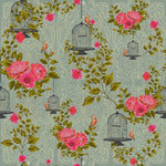 Chinoiserie Cages (Pink) Botanical wallpaper for dining room & bedroom interiors | MWA-LWZ-162