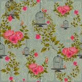 Chinoiserie Cages (Pink) Botanical wallpaper for dining room & bedroom interiors | MWA-LWZ-162