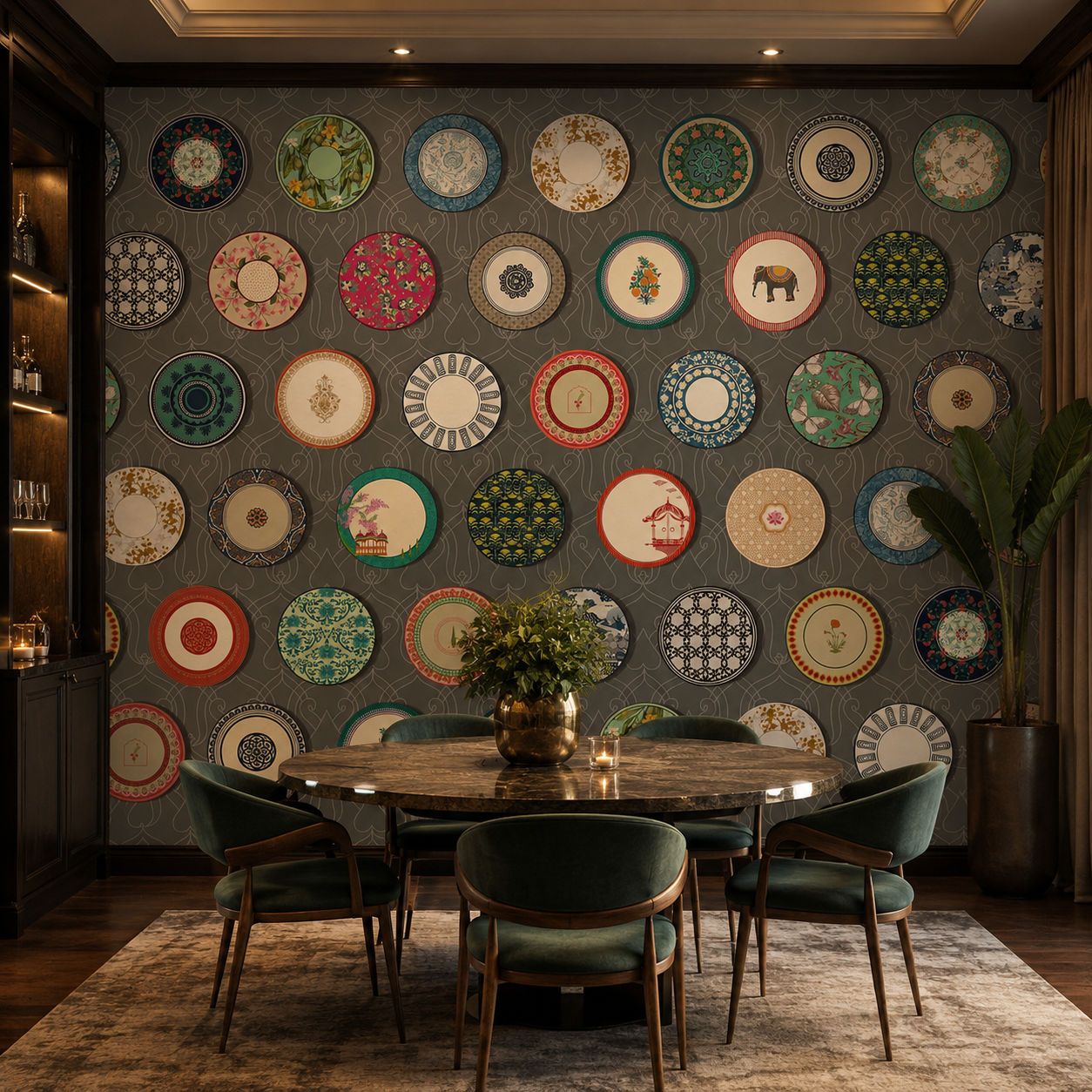 Curated Plates (Slate) Decorative Objects wallpaper design view 2 | MWA-LWZ-158