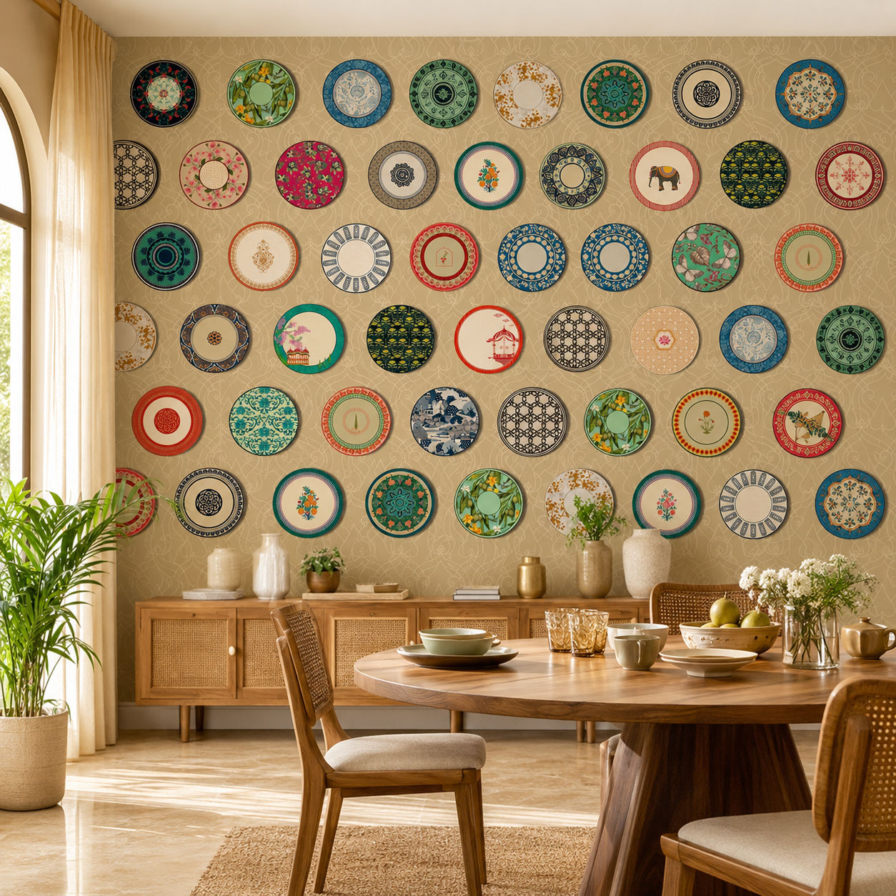 Curated Plates (Sand) Decorative Objects wallpaper design view 2 | MWA-LWZ-157