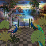 Twilight Palace Garden Wildlife wallpaper for living room & bedroom interiors | MWA-LWZ-155