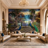 Twilight Palace Garden Wildlife wallpaper design view 2 | MWA-LWZ-155