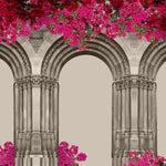 Floral Grandeur Archway Architecture wallpaper for hotel lobby & lounge interiors | MWA-LWZ-154