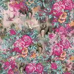 Magenta Jungle Bloom Botanical wallpaper for living room & dining room interiors | MWA-LWZ-152