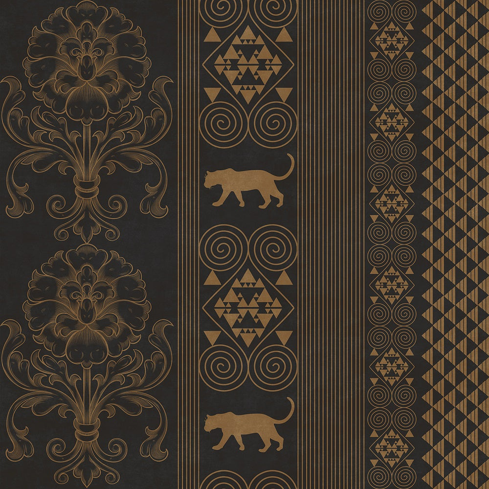 Golden Panther Totem Wildlife wallpaper for living room & bedroom interiors | MWA-LWZ-151