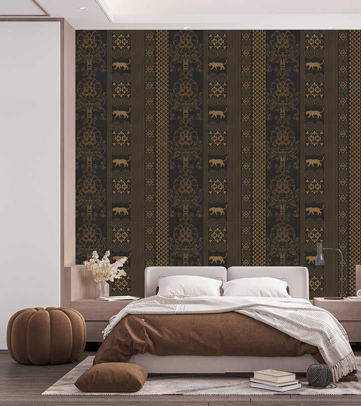Golden Panther Totem Wildlife wallpaper design view 2 | MWA-LWZ-151