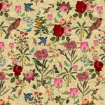 Vintage Aviary (Cream) Wildlife wallpaper for living room & bedroom interiors | MWA-LWZ-149