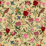 Vintage Aviary (Cream) Wildlife wallpaper for living room & bedroom interiors | MWA-LWZ-149
