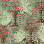 Peacock Garden (Sage) Wildlife wallpaper for living room & bedroom interiors | MWA-LWZ-146