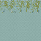 Teal Botanical Lattice Botanical wallpaper for living room & bedroom interiors | MWA-LWZ-142