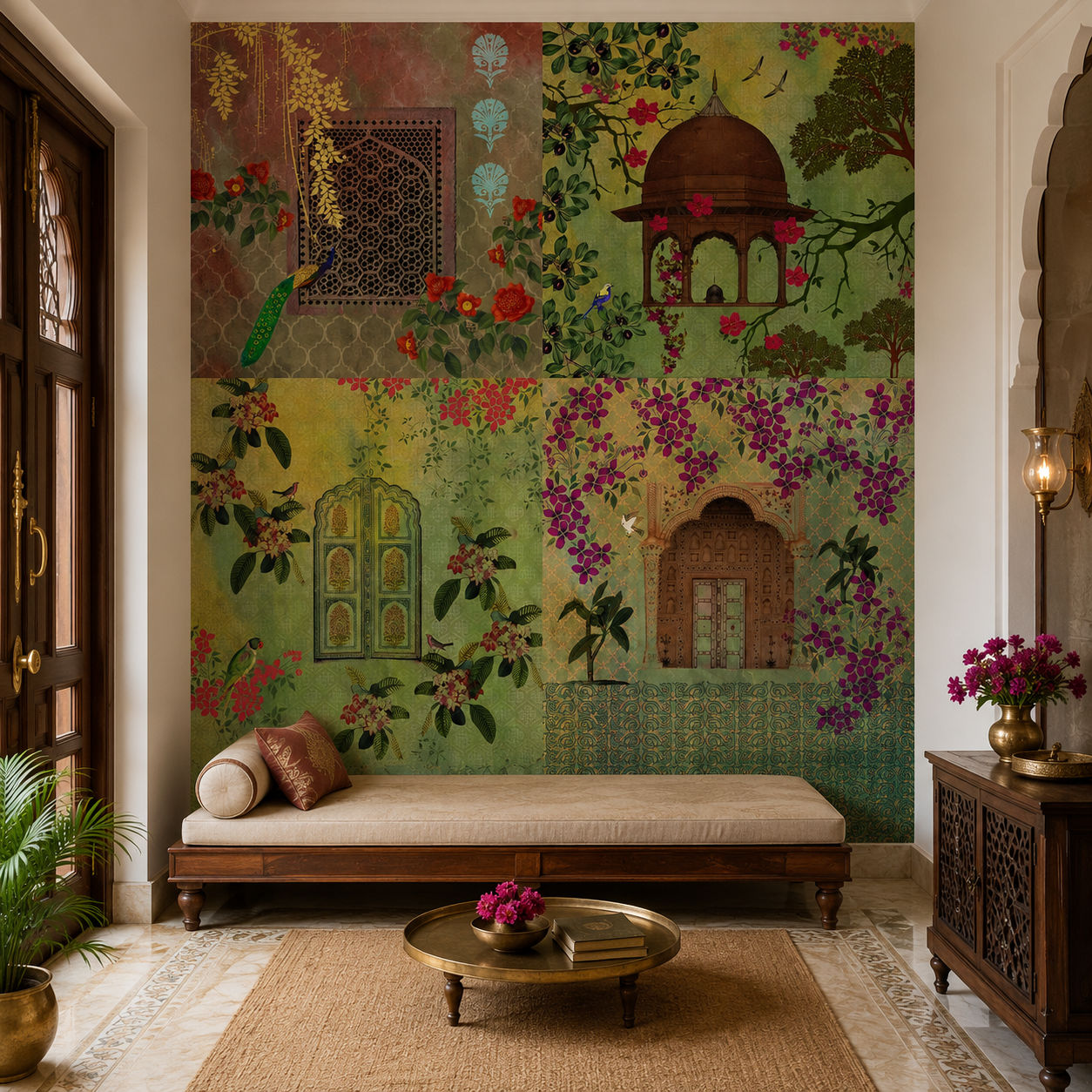 Royal Courtyard Collage Architecture wallpaper design view 2 | MWA-LWZ-141