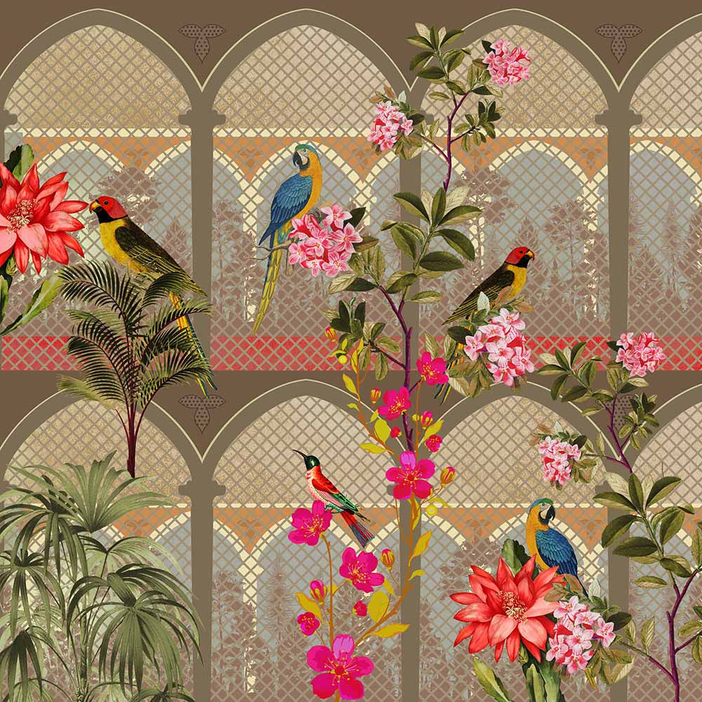 The Royal Aviary Wildlife wallpaper for living room & bedroom interiors | MWA-LWZ-137