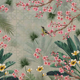 Blossom & Bamboo Botanical wallpaper for living room & bedroom interiors | MWA-LWZ-136