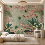 Blossom & Bamboo Botanical wallpaper design view 2 | MWA-LWZ-136