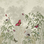 Bamboo & Pelicans Botanical wallpaper for living room & bedroom interiors | MWA-LWZ-132
