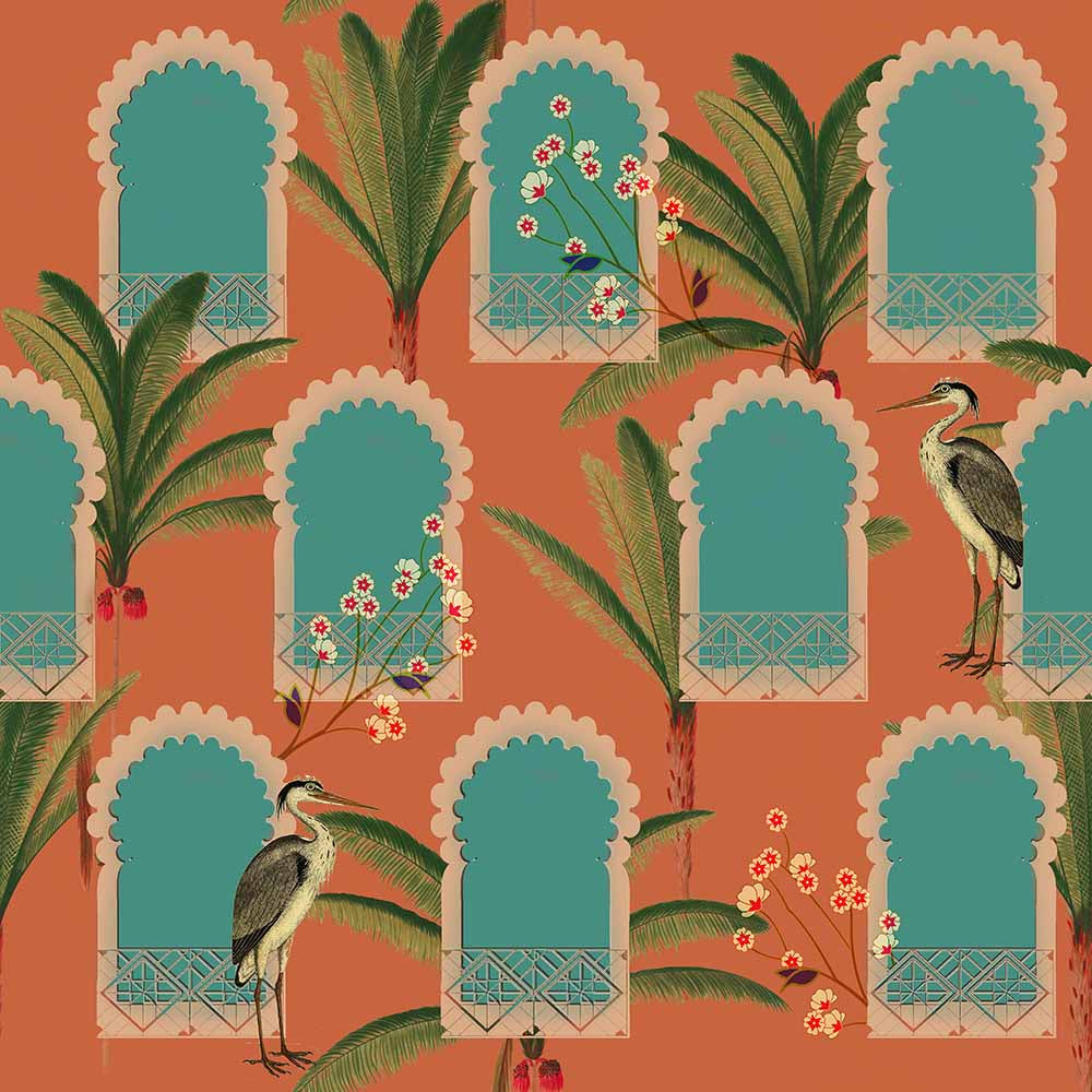 Heron Balconies Wildlife wallpaper for living room & bedroom interiors | MWA-LWZ-131