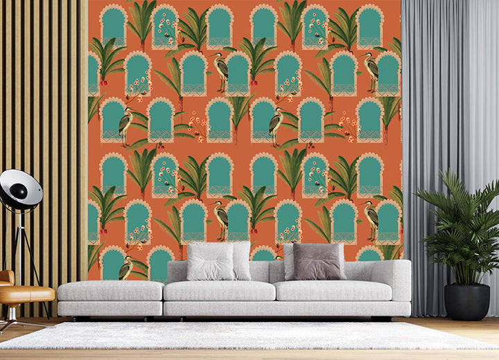 Heron Balconies Wildlife wallpaper design view 2 | MWA-LWZ-131