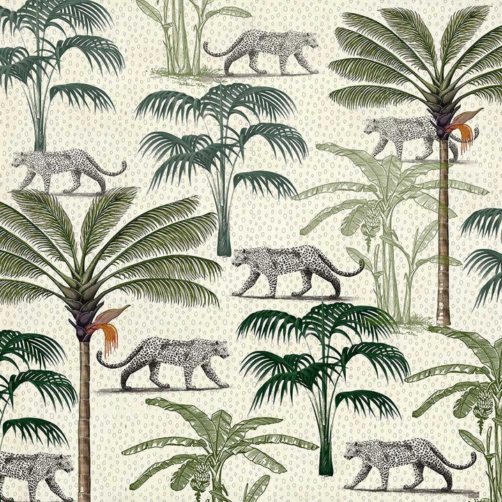 Golden Leopard Grove Wildlife wallpaper for living room & bedroom interiors | MWA-LWZ-129