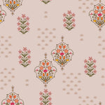Mauve Mughal Buti Botanical wallpaper for living room & foyer interiors | MWA-LWZ-125
