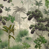 Tropical Etching Botanical wallpaper for living room & dining room interiors | MWA-LWZ-122