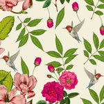Botanical Hummingbird Botanical wallpaper for living room & bedroom interiors | MWA-LWZ-120