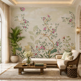 Celestial Blossom (Cream) Botanical wallpaper design view 2 | MWA-LWZ-113