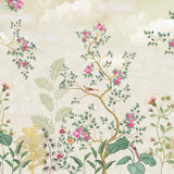 Celestial Blossom (Cream) Botanical wallpaper for living room & dining room interiors | MWA-LWZ-113