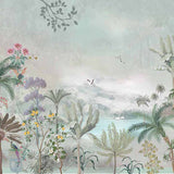 Lakeside Flora Botanical wallpaper for living room & bedroom interiors | MWA-LWZ-112