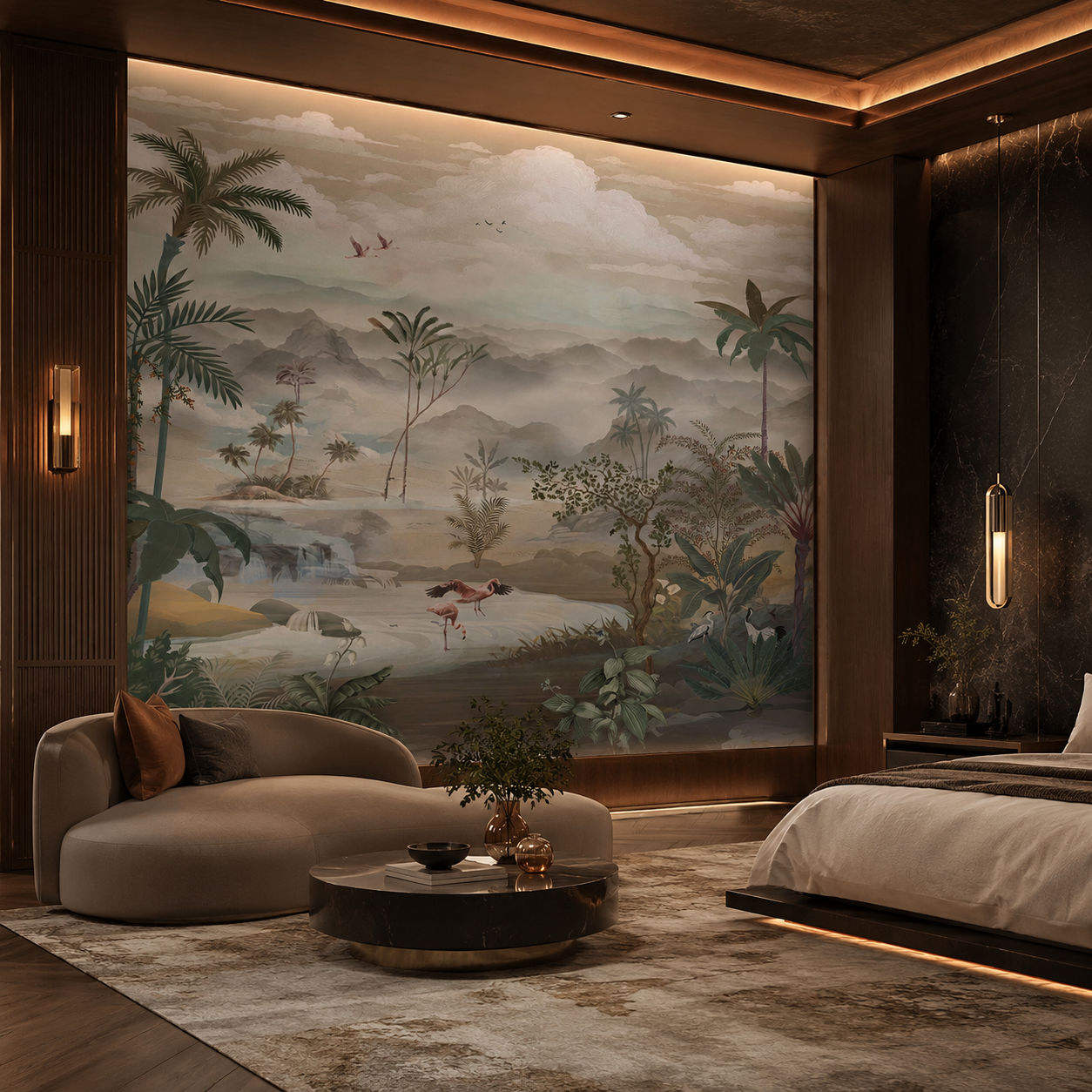 Radiant Tropics Landscape wallpaper design view 2 | MWA-LWZ-107