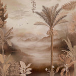 Golden Wilderness Botanical wallpaper for living room & dining room interiors | MWA-LWZ-104