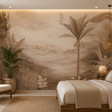 Golden Wilderness Botanical wallpaper design view 2 | MWA-LWZ-104