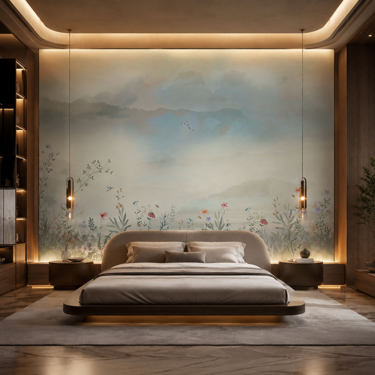 Meadow Horizon Botanical wallpaper design view 2 | MWA-LWZ-103