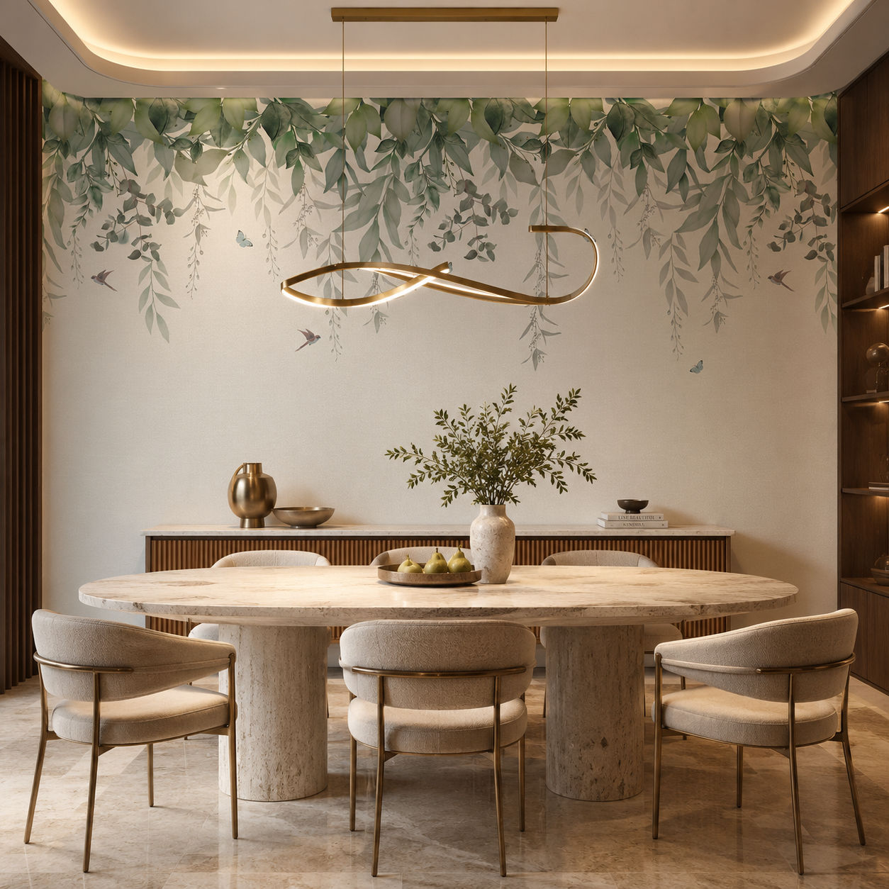 Verdant Canopy Botanical wallpaper design view 2 | MWA-LWZ-102
