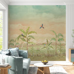 Tropical Twirl Botanical wallpaper design view 2 | MWA-LWZ-256