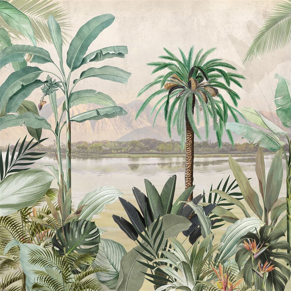 Tropical Daydream Botanical wallpaper for living room & resort interiors | MWA-LWZ-250