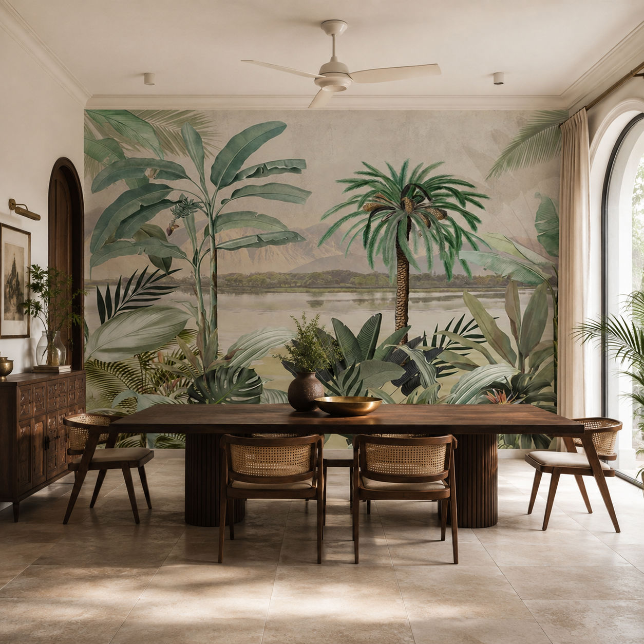 Tropical Daydream Botanical wallpaper design view 2 | MWA-LWZ-250