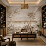 Tropical Daydream Botanical wallpaper design view 2 | MWA-LWZ-249