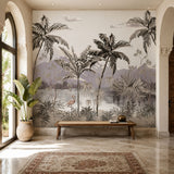 Tropical Daydream Botanical wallpaper design view 2 | MWA-LWZ-248