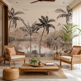 Tropical Daydream Botanical wallpaper design view 2 | MWA-LWZ-247