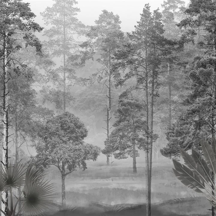 Pine Forest Botanical wallpaper for living room & dining room interiors | MWA-LWZ-245