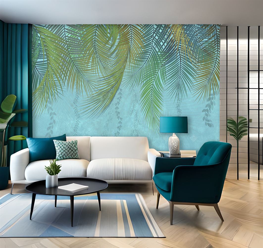 Palm Shade Botanical wallpaper design view 2 | MWA-LWZ-239
