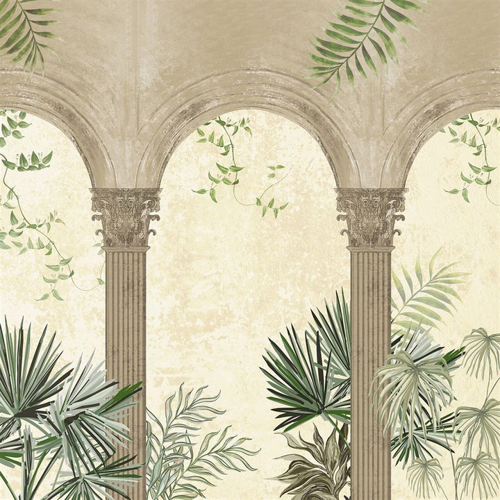 Ancient Greenery Architecture wallpaper for hotel lobby & lounge interiors | MWA-LWZ-238