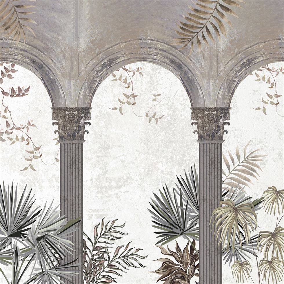 Ancient Greenery Architecture wallpaper for living room & foyer interiors | MWA-LWZ-237
