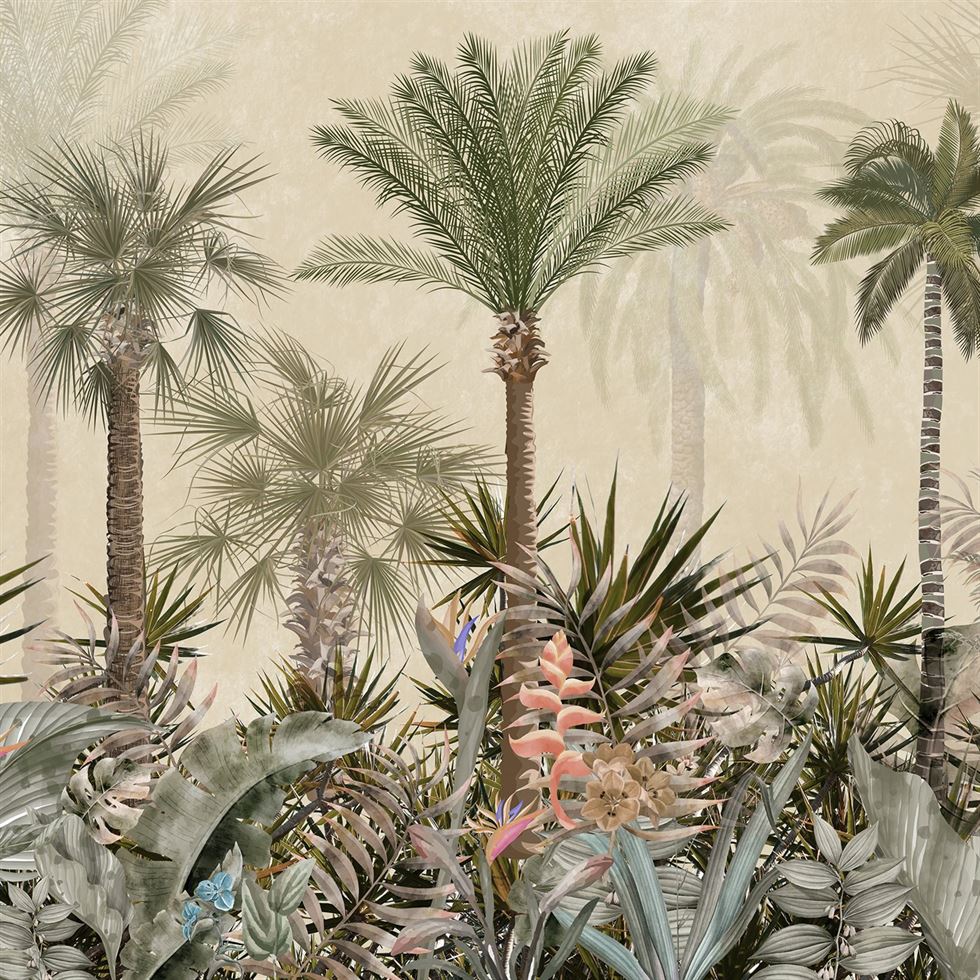 Palm Haven Botanical wallpaper for living room & resort interiors | MWA-LWZ-236
